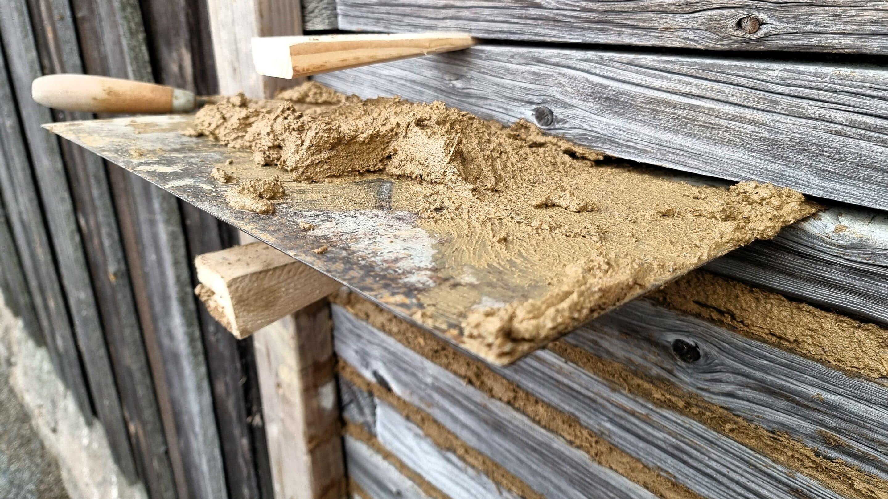 Weathered old boards, opened up during a repair